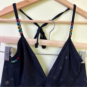 VINTAGE Y2K COOGI Logo Halter Maxi Dress in Black Size Medium